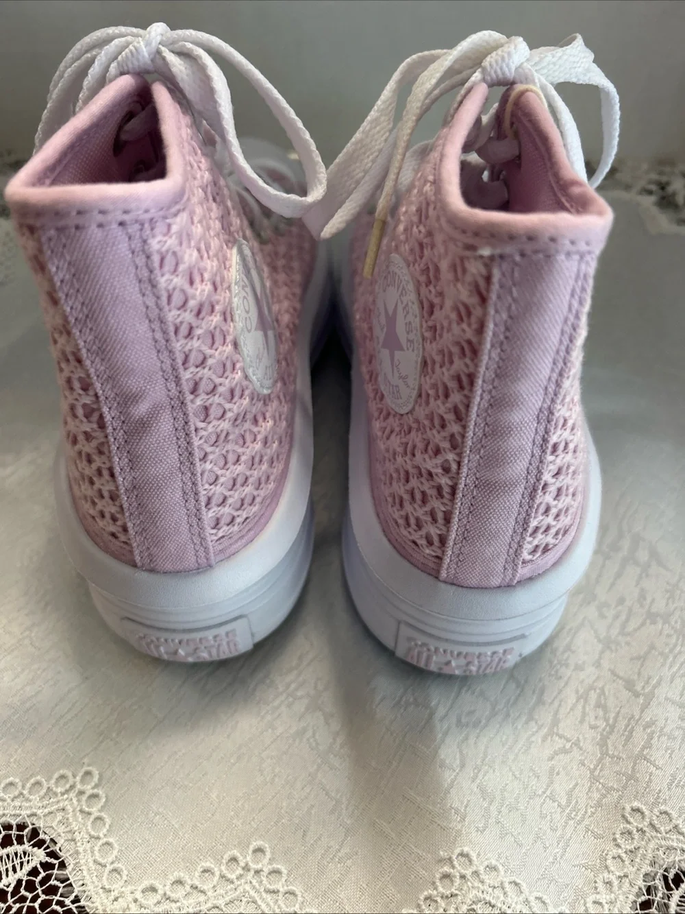 NWT Converse Chuck Taylor All Star Move Crochet Platform High Top Pink Tween 4